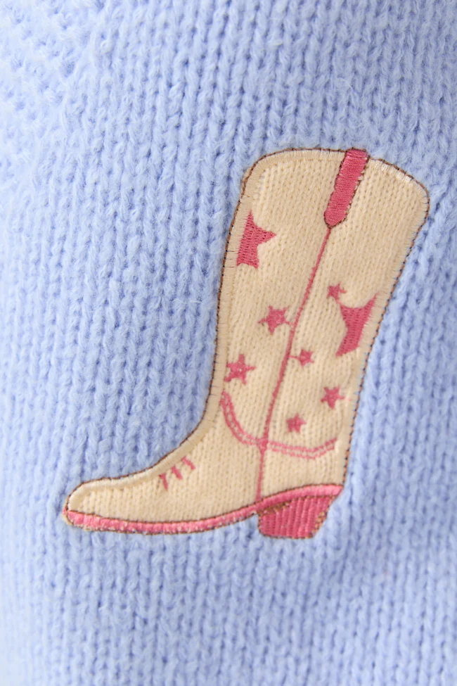 Long Sleeve Blue Boots Cardigan