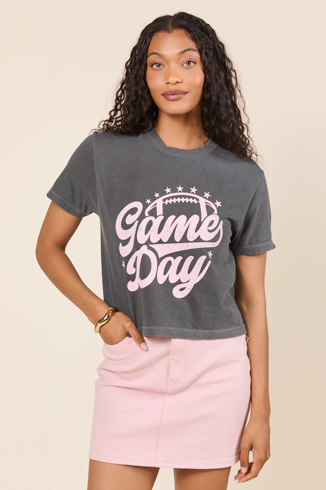 Dark Grey Boxy Graphic Tee