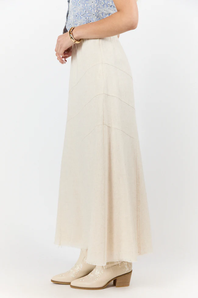Simple As That Linen Blend Maxi Skirt