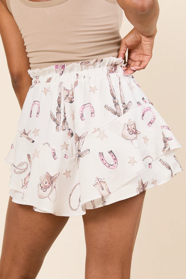 Western Print Shorts