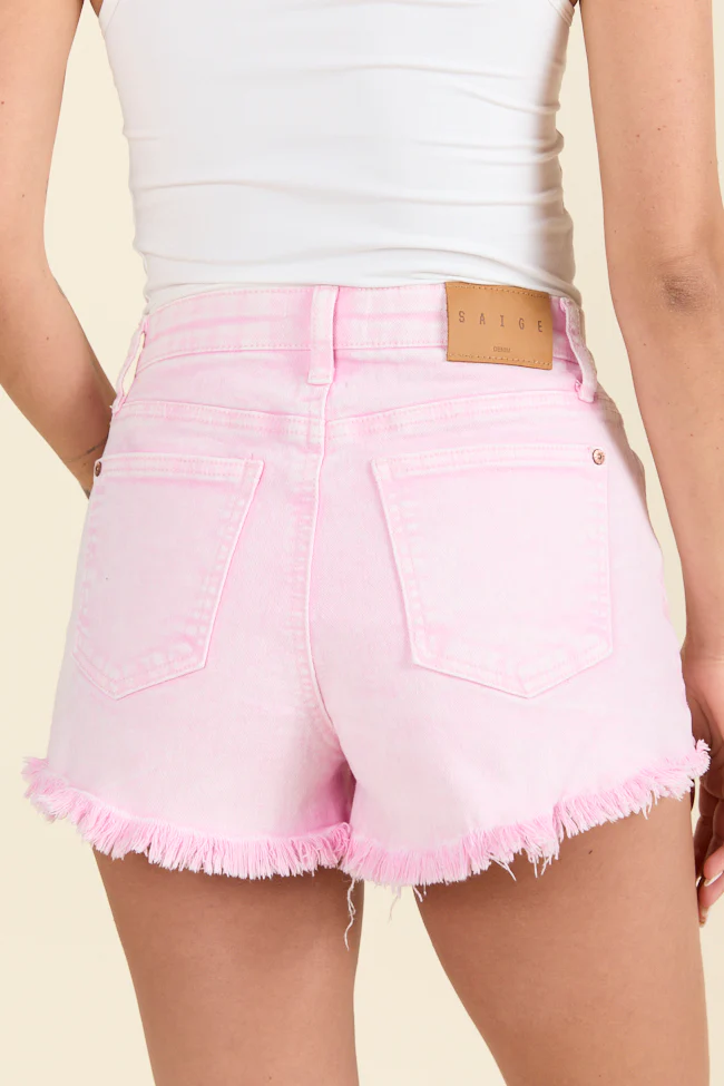 Pink Denim Shorts