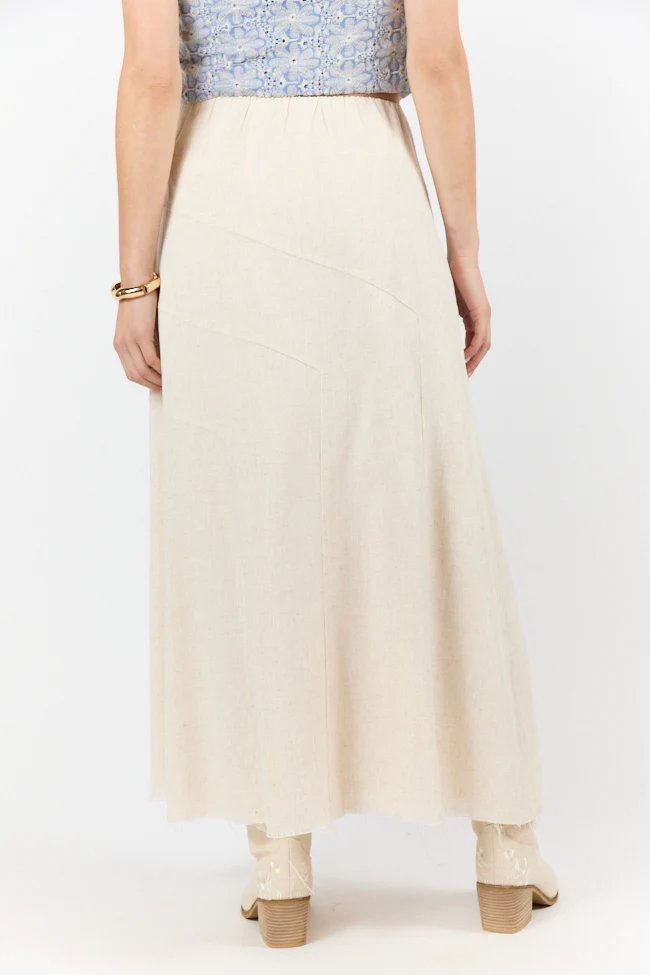Simple As That Linen Blend Maxi Skirt